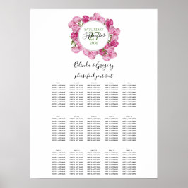 Elegante rosa Peonies Hochzeitstabelle Poster