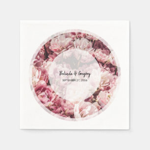 Elegante Rosa Peonies Wedding Serviette