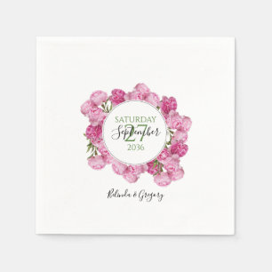 Elegante Rosa Peonies Wedding Serviette