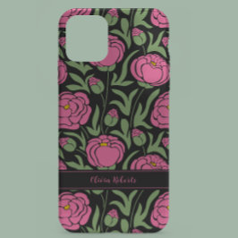 Elegante Rosa Peony Blume Personalisiert Case-Mate iPhone 14 Hülle