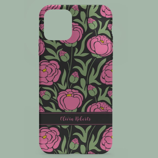 Elegante Rosa Peony Blume Personalisiert Case-Mate iPhone Hülle (Von Creator hochgeladen)