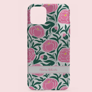 Elegante Rosa Peony Blume Personalisiert Case-Mate iPhone 14 Hülle