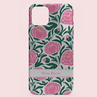 Elegante Rosa Peony Blume Personalisiert Case-Mate iPhone 14 Hülle