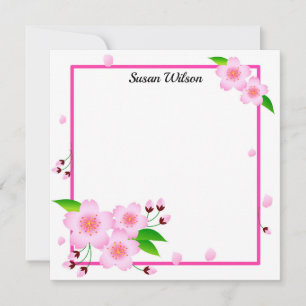 Elegante Rosa Peony Blume Personalisiert Mitteilungskarte