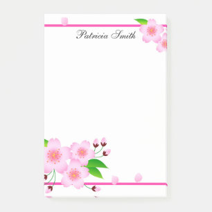 Elegante Rosa Peony Blume Personalisiert Post-it Klebezettel