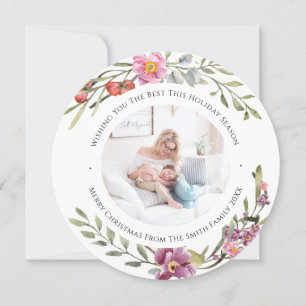 Elegante Rosa Peony Modernes Skript Aquarellfarben Feiertagskarte