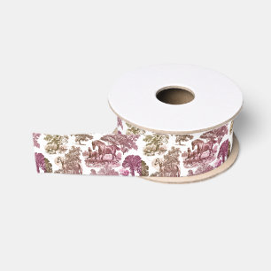 Elegante Rosa Pferde Land Toile Ripsband