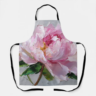 Elegante rosa Pfingstrose Dicke Impasto-Ölgemälde  Schürze
