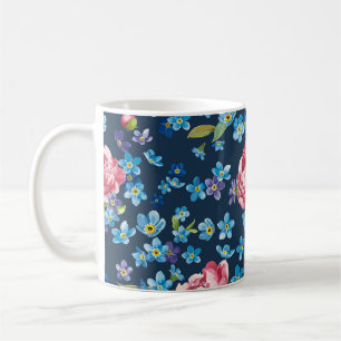 Elegante rosa Pfingstrosen Retro-Hintergrund Kaffeetasse