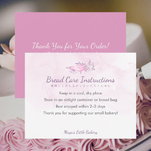 Elegante rosa Piping Bag Brotpflegehinweise Dankeskarte
