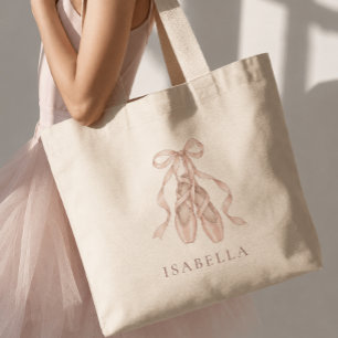 Elegante rosa Pointe-Schuh-Tasche personalisiert B Jumbo Stoffbeutel