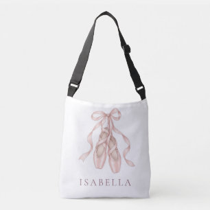 Elegante rosa Pointe-Schuh-Tasche personalisiert B Tragetaschen Mit Langen Trägern