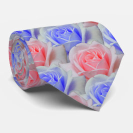 Elegante Rosa & Powder Blue Rose Blumenzehen Krawatte