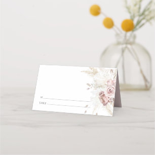 Elegante Rosa-rosa Dusty Rose Florale Hochzeit Platzkarte