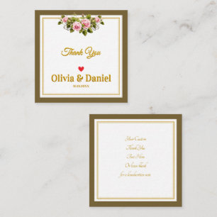 Elegante rosa rosa und goldene Schriftart Vielen D Mitteilungskarte