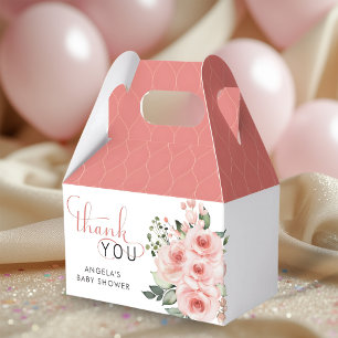 Elegante Rosa-Rosé-Babyshower-Blume in Blüte  Geschenkschachtel
