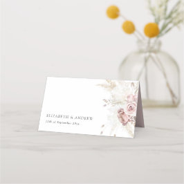 Elegante Rosa Rose Blumenzwiebeln Platzkarte