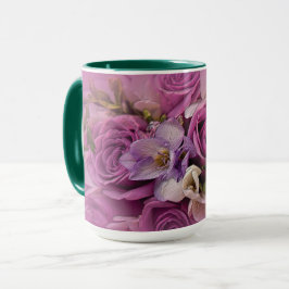 Elegante Rosa Rose Bouquet Tasse