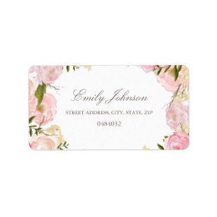 Elegante Rosa Rose Brautparty Address Labels Adressaufkleber