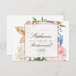 Elegante Rosa Rose Bridesmaid Card Einladung