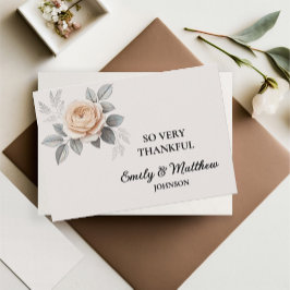 Elegante Rosa Rose Dankeschön Card