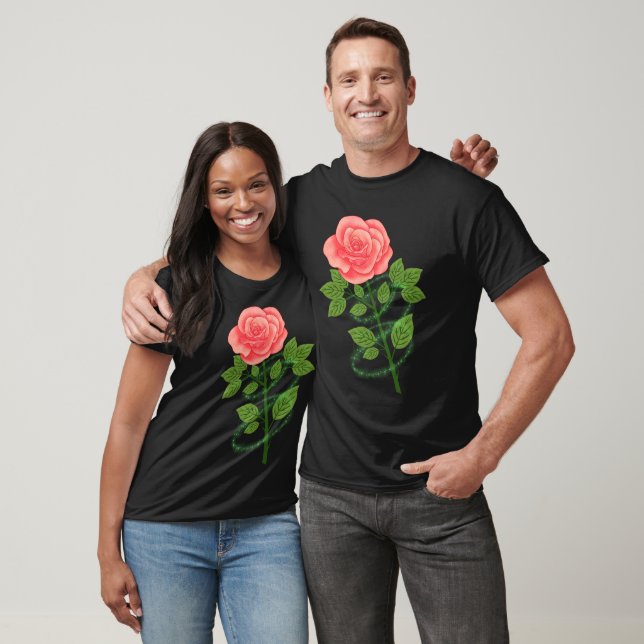 Elegante Rosa Rose: Design der gedruckten Blume T-Shirt (Unisex)