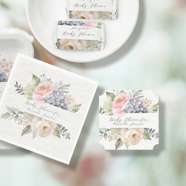 Elegante Rosa Rose Garden Sweet Baby Girl Dusche Untersetzer (Von Creator hochgeladen)