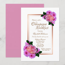 Elegante Rosa Rose Gold Champagne Frühstück Einladung