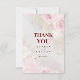 Elegante Rosa Rose & Gold Danke für Ihre Hochzeits
