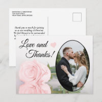 Elegante Rosa Rose Hochzeit Liebe & Dank