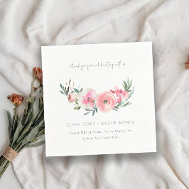 Elegante Rosa Rose Orchid Hochzeit der Wasserfarbe Serviette