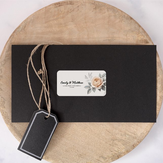 Elegante Rosa Rose Rücksendeadressen-Aufkleber Adressaufkleber (Von Creator hochgeladen)