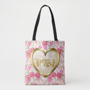 Elegante Rosa Rose und Goldenes Herz