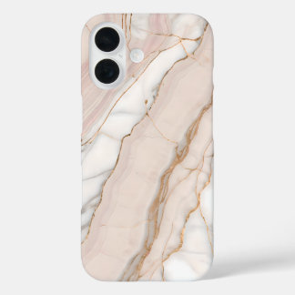 Elegante Rosa-Roségold-Marmor  iPhone 16 Hülle