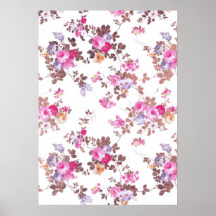 Elegante rosa roségoldene Landhaus Chic Vintage Bl Poster