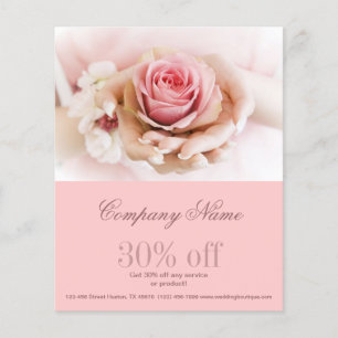 elegante rosa Rosen-Blumen-Hochzeitsflorist Flyer