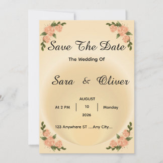 Elegante Rosa-Rosen-Blumenmuster Save The Date