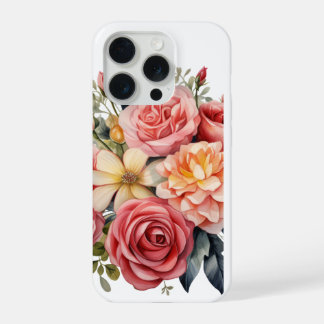 Elegante rosa Rosen Blumenstrauß Wasserfarbe iPhone 15 Pro Hülle
