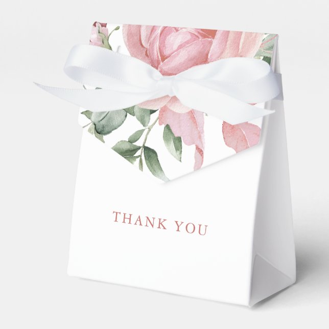 Elegante rosa Rosen Danke Geschenkschachtel (Vorderseite)