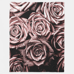 Elegante rosa Rosen Fleecedecke