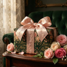 Elegante rosa Rosen & Gold Ich liebe dich Mama