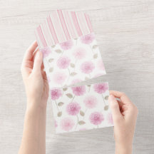 Elegante rosa Rosen Hochzeitseinladung in einem