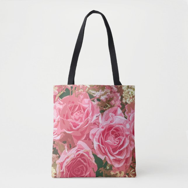 Elegante rosa Rosen Taschen-der Tasche in der (Vorderseite)