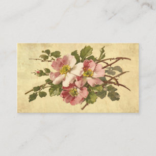 Elegante rosa Rosen, Vintage-Geschäftskarte Visitenkarte