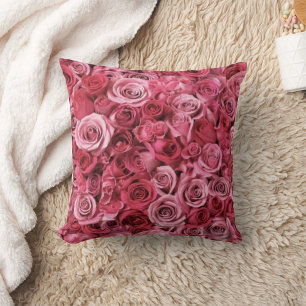 Elegante rosa Rote Rose Bouquet Throw Kissen