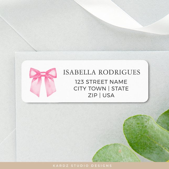 Elegante rosa Rücksendeadresse (Personalize with your name and address, choose size.)
