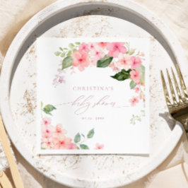 Elegante Rosa Sakura Blume Kinderdusche Napkins Serviette