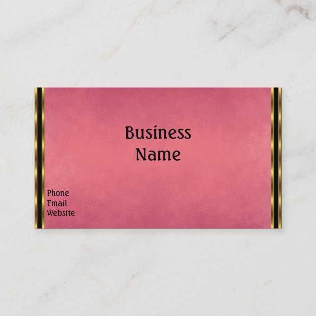 Elegante, rosa Sand Black Trim Business Card Visitenkarte (Vorderseite)