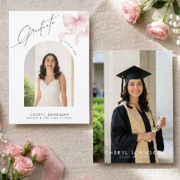 Elegante rosa Schleife 2 Foto Abschlussfeier Ankündigung