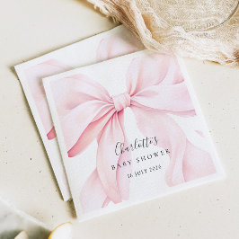 Elegante rosa Schleife Baby-Bridal-Shower Serviette